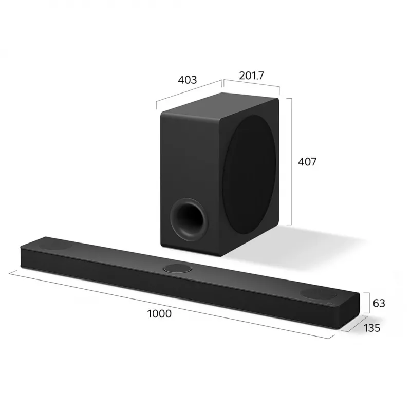 LG S80TY 3.1.3 Channel 480W Dolby Atmos Soundbar with Wireless Subwoofer