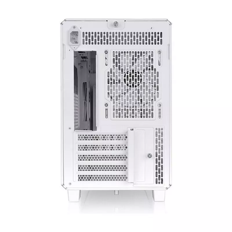 Thermaltake TR200 WS Snow White — Micro-ATX PC Case, Mesh with Real Wood Front Trim, 1x 120mm Fan, USB-C, 360mm Radiator / 365mm GPU Support
