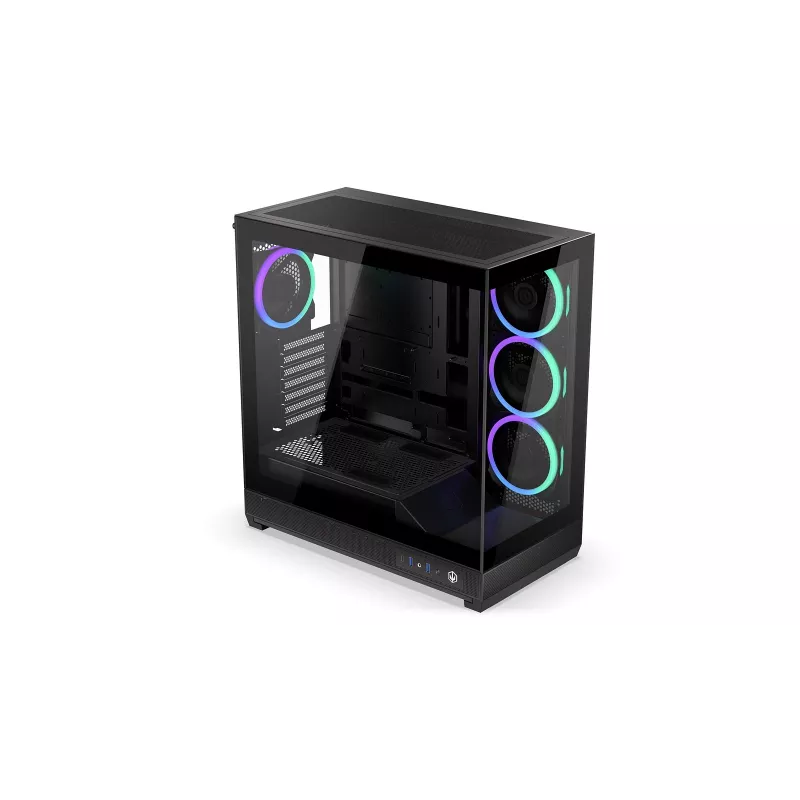 ENDORFY Fishtank 6000 Corona Mid-Tower PC Case - Black, Dual Tempered Glass, 4x ARGB Fans, USB-C, E-ATX