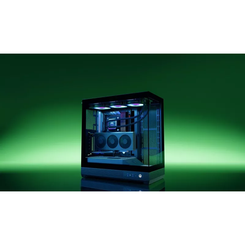 ENDORFY Fishtank 6000 Flex Mid-Tower PC Case - Black, Dual Tempered Glass, USB-C, E-ATX, Back-Connect Ready (No Fans)