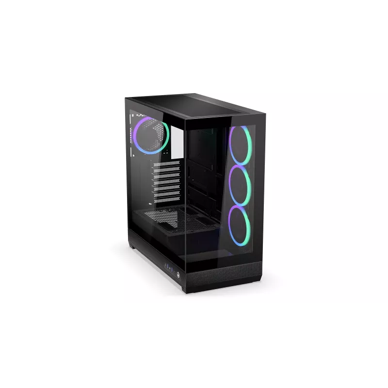 ENDORFY Fishtank 6000 Flex Mid-Tower PC Case - Black, Dual Tempered Glass, USB-C, E-ATX, Back-Connect Ready (No Fans)