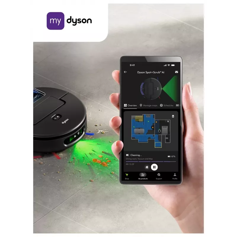 Dyson Spot+Scrub Ai Wet and Dry Robot Vacuum Cleaner 586183-01 Black