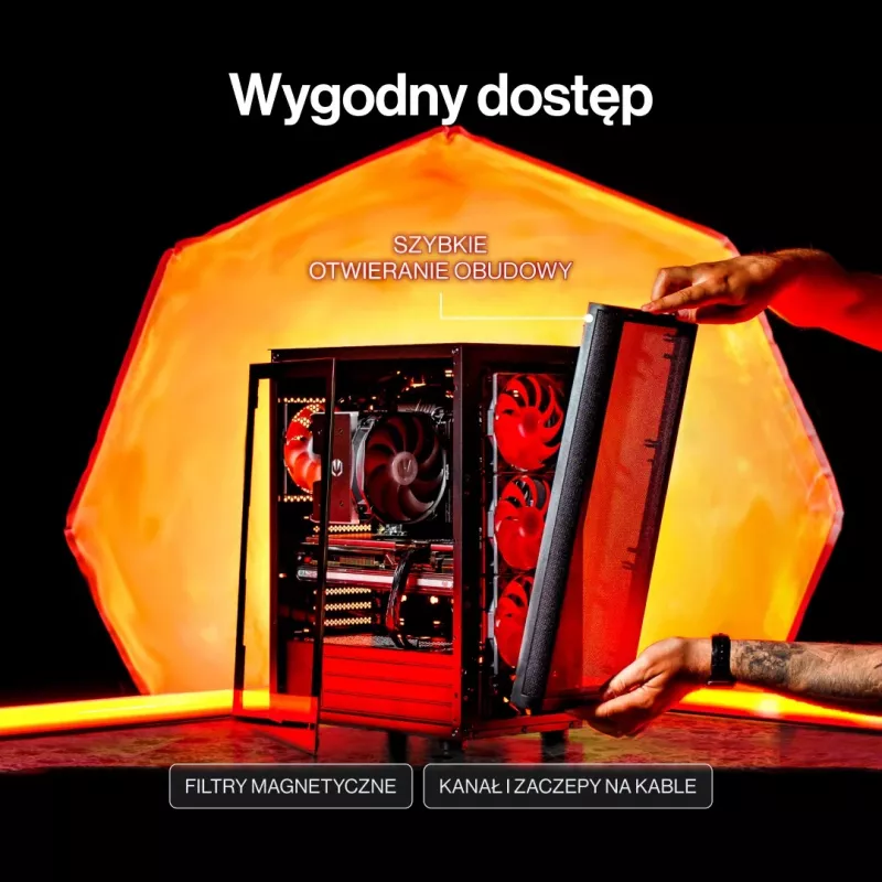 ENDORFY Ventum 400 ARGB ATX PC Case - Black, Tempered Glass, 4x Stratus 120 PWM ARGB Fans, ARGB & PWM Controller, USB-C