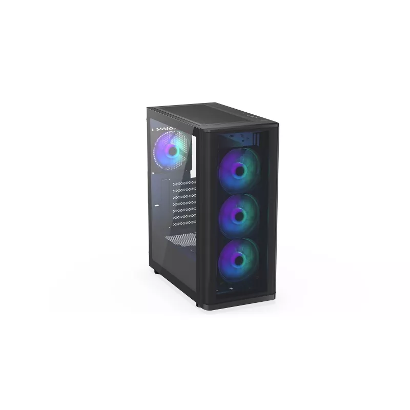 ENDORFY Ventum 400 ARGB ATX PC Case - Black, Tempered Glass, 4x Stratus 120 PWM ARGB Fans, ARGB & PWM Controller, USB-C