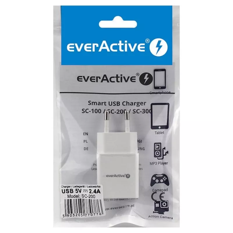 everActive SC-200 USB-A Wall Charger 2.4A 12W White