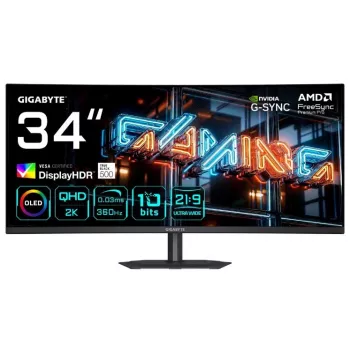 Gigabyte AORUS MO34WQC36 34 inch QD-OLED Curved Gaming Monitor UWQHD 360Hz 0.03ms