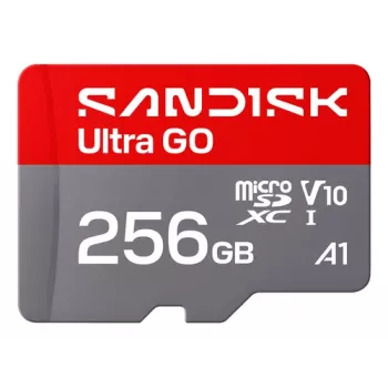 SanDisk Ultra GO microSDXC 256GB UHS-I Class 10 A1 V10 190MB/s with SD Adapter SDSQUGN-256G-GN6MN