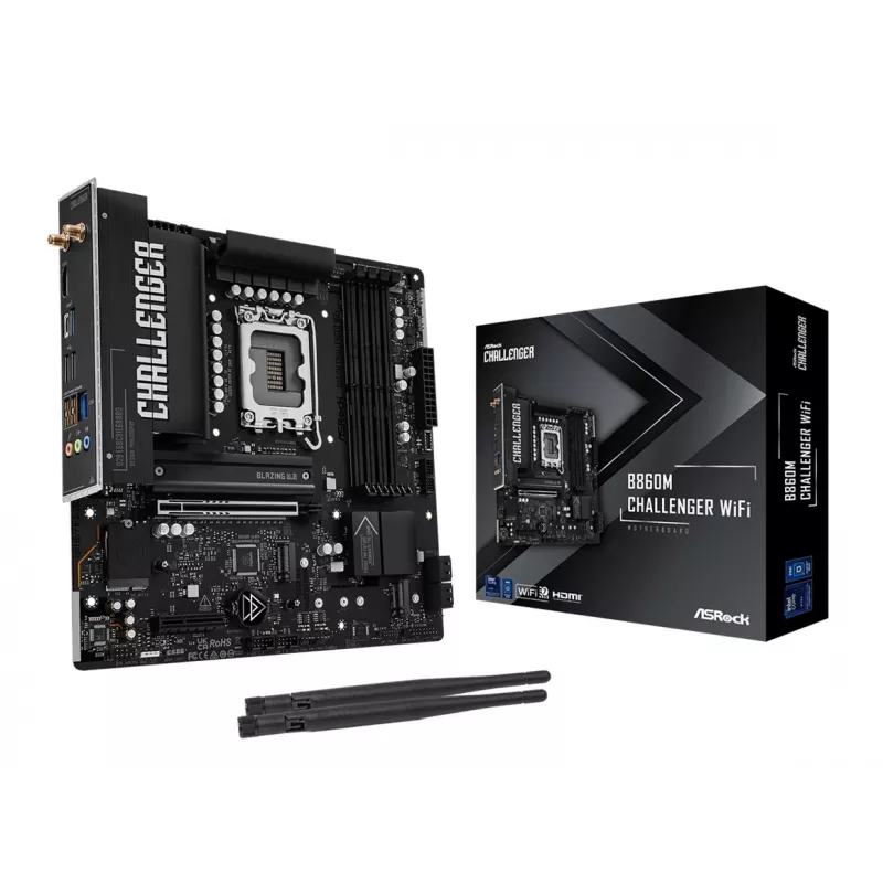 ASRock B860M Challenger WiFi LGA1851 mATX DDR5 Motherboard (90-MXBUP0-A0UAYZ)