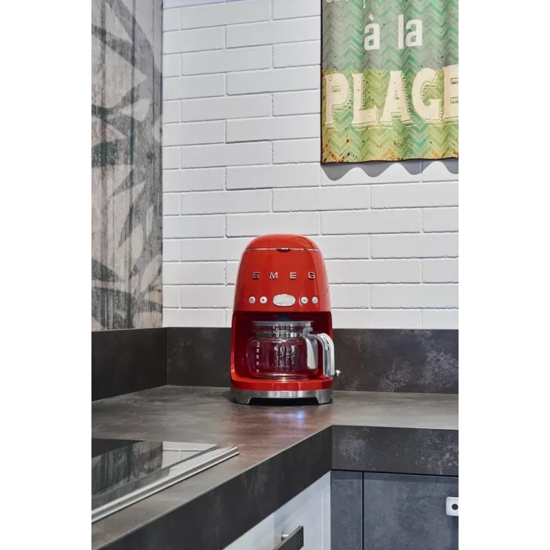 Smeg DCF02RDEU 50's Style Drip Filter Coffee Machine 10-Cup 1.4L Red