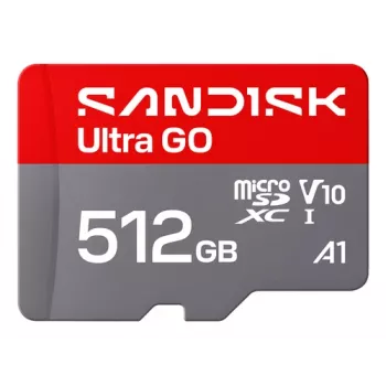 SanDisk Ultra GO microSDXC 512GB UHS-I U1 V10 A1 — up to 190 MB/s read, with SD adapter, SDSQUGN-512G-GN6MN