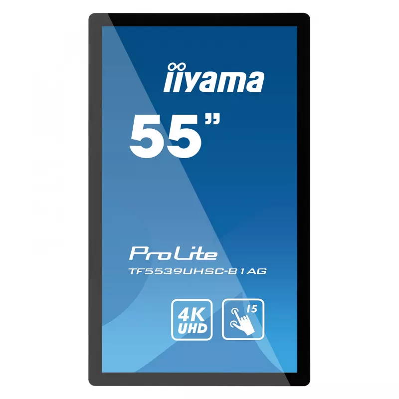 Iiyama ProLite TF5539UHSC-B1AG 55 inch 4K UHD PCAP 50-Touch IPS LED Monitor Black