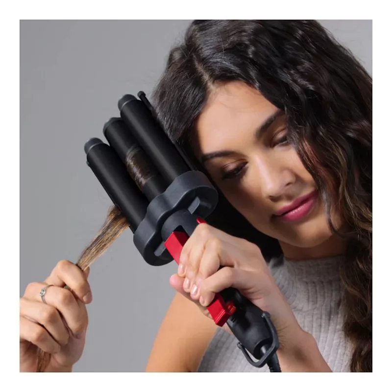 Revlon RVIR3056UKE Hot Air Brush - Black/Red - 2.5m Cord - Hair Styling Set