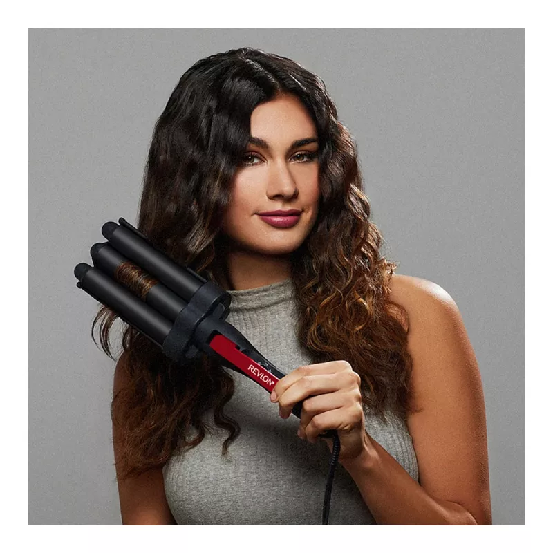 Revlon RVIR3056UKE Hot Air Brush - Black/Red - 2.5m Cord - Hair Styling Set