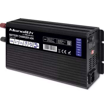Qoltec Intelligent Professional Monolith Battery Charger for LiFePO4 AGM GEL SLA Batteries | 40A | 12V