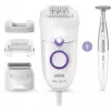 Braun Silk-épil 5 5-825 Power Epilator, White/Pink, 28 Tweezers, MicroGrip, Corded