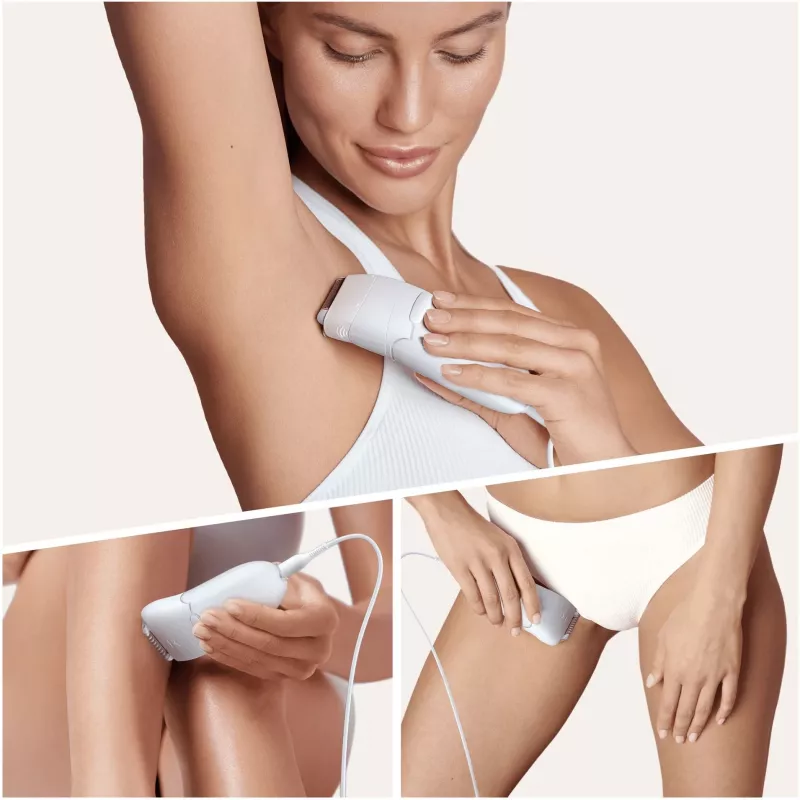 Braun Silk-épil 5 5-825 Power Epilator, White/Pink, 28 Tweezers, MicroGrip, Corded