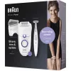 Braun Silk-épil 5 5-825 Power Epilator, White/Pink, 28 Tweezers, MicroGrip, Corded