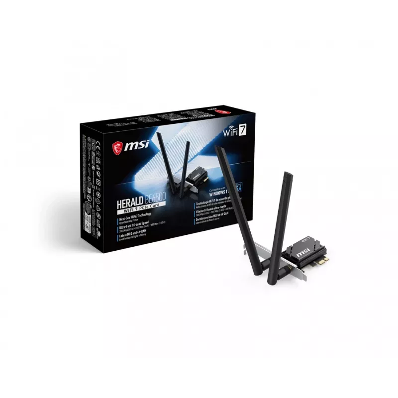 MSI Herald BE6500 WiFi 7 PCIe Network Card