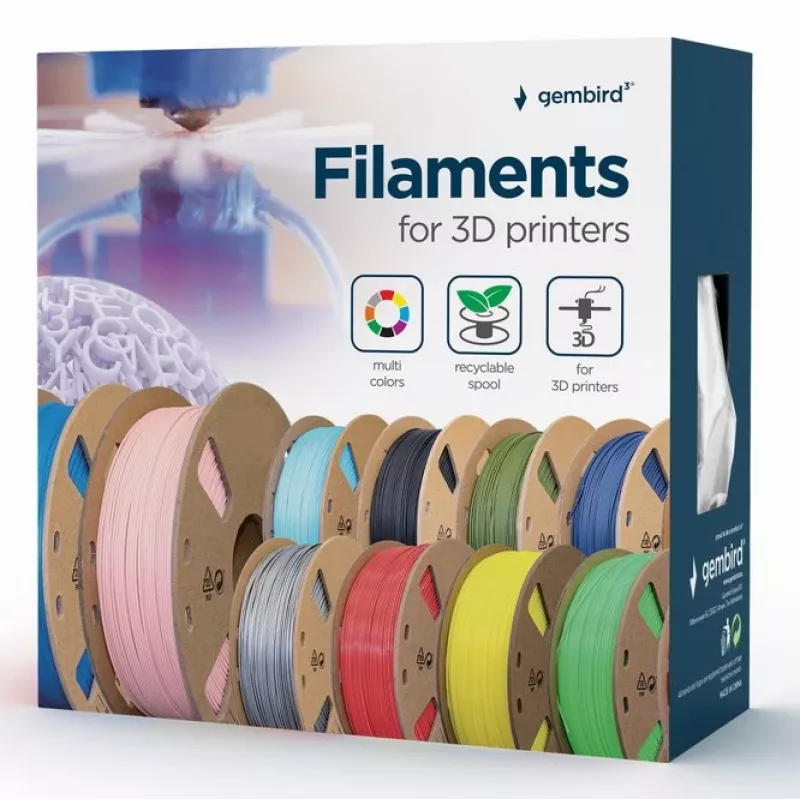 Gembird 3DP-PLA+1.75-02-BK PLA+ Filament 1.75 mm Black 1 kg