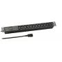 EFB Electronics EK631CC.1 19 inch 1U Power Distribution Unit (PDU) with 12x C13 Outlets, C14 Input, 2m Cable, Black