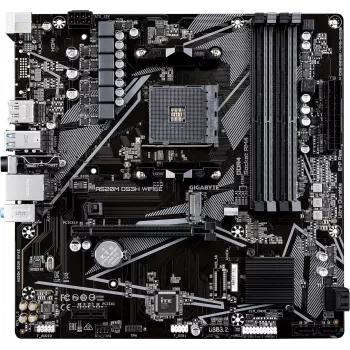 Gigabyte A520M DS3H WIFI6E Motherboard, AMD AM4, DDR4, Wi-Fi 6E, GbE LAN, USB 3.2 Gen 1, mATX