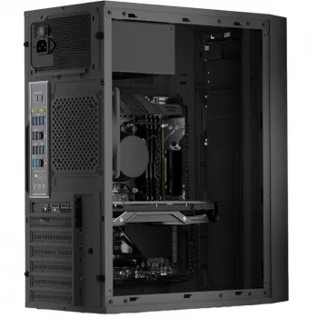Logic Concept J23 PRO Black Mid-Tower Computer Case with Tempered Glass, USB-C, ARGB Fans
