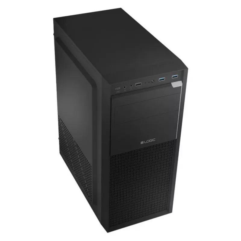 Logic Concept J23 PRO Black Mid-Tower Computer Case with Tempered Glass, USB-C, ARGB Fans