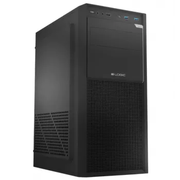 Logic Concept J23 PRO Black Mid-Tower Computer Case with Tempered Glass, USB-C, ARGB Fans