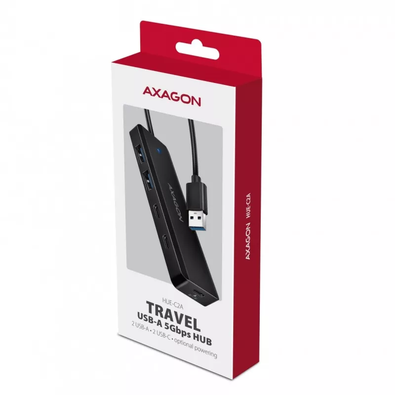 i-tec Axagon HUE-C2A USB-C Hub 4-Port 5 Gbps 2x USB-A + 2x USB-C with Power Delivery