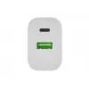 NATEC Ribera Wall Charger 1x USB-A + 1x USB-C 20W White