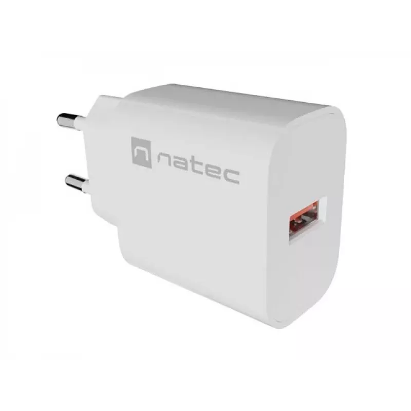 NATEC Ribera Wall Charger 1x USB-A 18W White