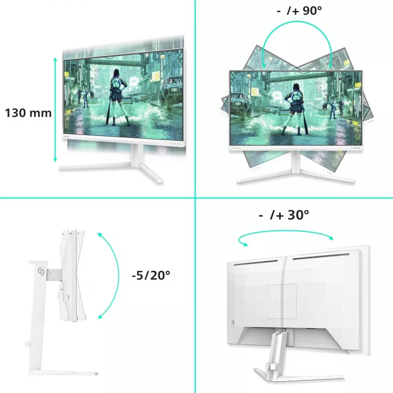 Philips Evnia 3000 24M2N3201P/00 23.8 inch IPS Full HD 180Hz Gaming Monitor White