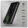 AXAGON EEM2-SD2B External Enclosure 10Gbps M.2 NVMe/SATA SSD with LED Display, USB-C, Black