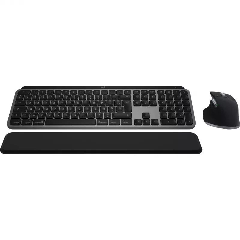 Logitech Master Series MX Keys S Combo for Mac - Wireless Keyboard and Mouse Set - Full Size - Backlit - AZERTY French - Space Gray (920-012841)