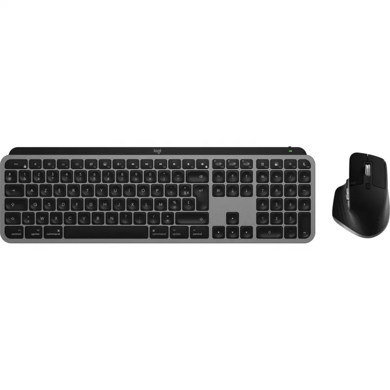 Logitech Master Series MX Keys S Combo for Mac - Wireless Keyboard and Mouse Set - Full Size - Backlit - AZERTY French - Space Gray (920-012841)