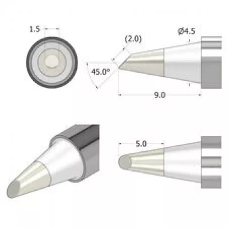 iFixit FixHub Soldering Tip Conical-Chisel 1.5 mm Silver