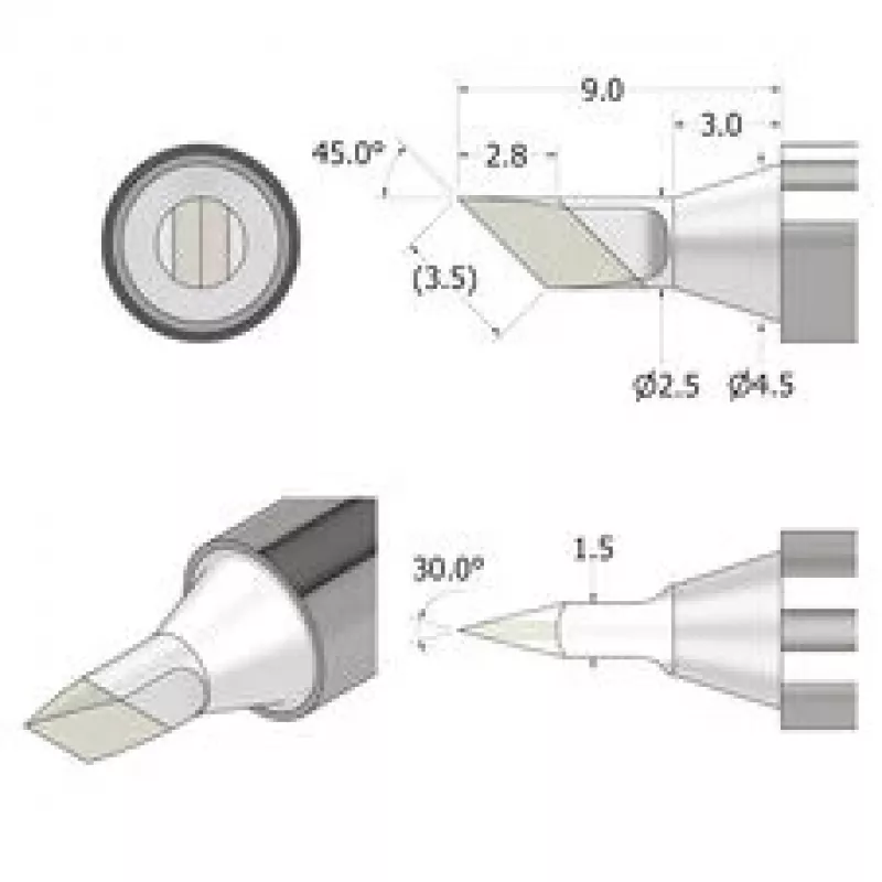 iFixit FixHub Soldering Tip Knife 2.5 mm Silver