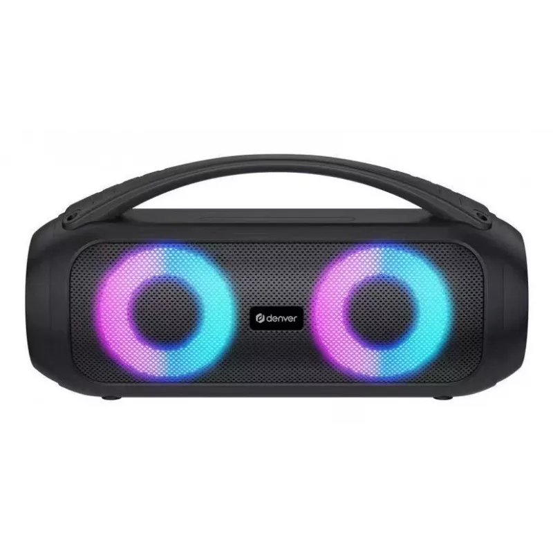 Denver BTG-618 Portable Bluetooth Party Speaker 200W with LED Lights, Black