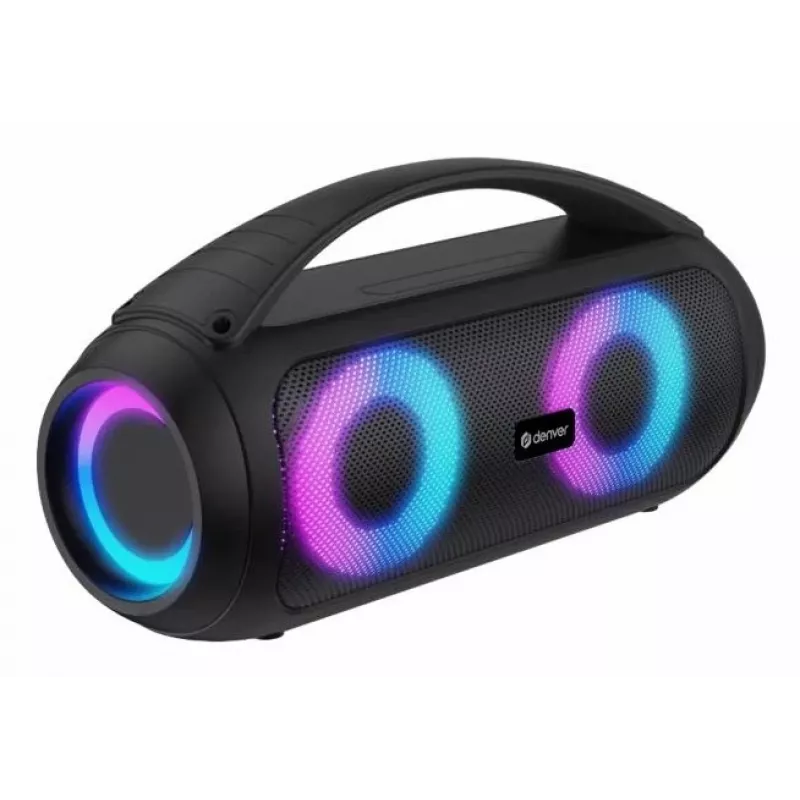Denver BTG-618 Portable Bluetooth Party Speaker 200W with LED Lights, Black