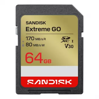 SanDisk Extreme Go SDXC 64GB UHS-I Memory Card (170MB/s Read, V30, 4K)