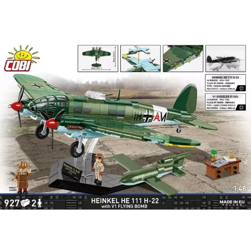 COBI Heinkel HE 111 H-22 with V1 Flying Bomb Construction Blocks Set 927 Pieces