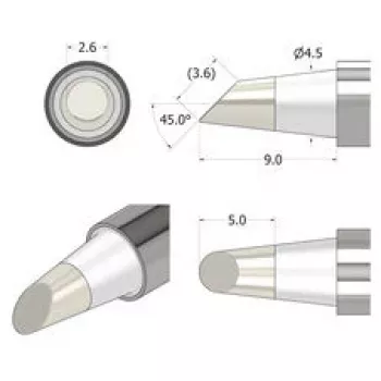 iFixit FixHub Soldering Tip Conical-Chisel 2.6 mm Silver