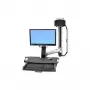 Ergotron StyleView Sit-Stand Combo System with Worksurface and Small Black CPU Holder
