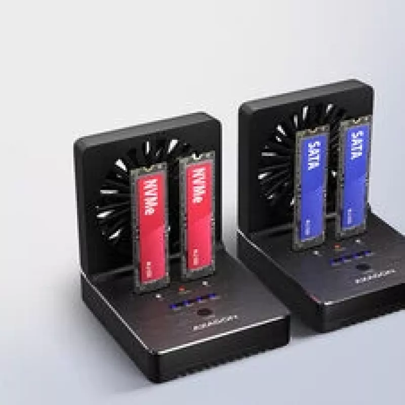 AXAGON ADSA-M2C22 Docking Station, Dual-SSD Clone Function, USB-C 3.2 20 Gbit/s