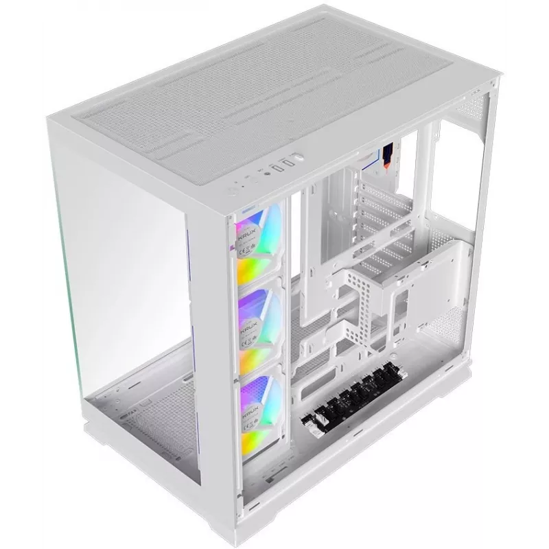 Krux Atron White Mid-Tower PC Case with Tempered Glass