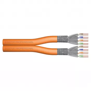 DIGITUS CAT 7 S/FTP Installation Cable, Duplex, 500 m, LSZH, B2ca-s1a,d0,a1, Orange