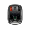 Baseus S-13 Bluetooth FM Transmitter Car Charger with QC 3.0/4.0 PD, Hands-Free Calling, LED Display, Black