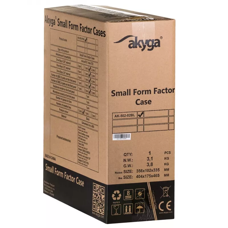 Akyga AK-502-02BK Midi Tower Computer Case Black