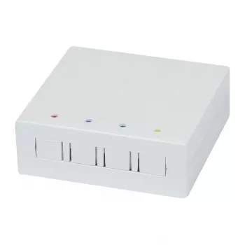 Synergy 21 FTTH Wall Enclosure for 4 SC-S or LC-D Adapters, 80x80mm with Cable Management, DIN-Rail/Wall, Crimp