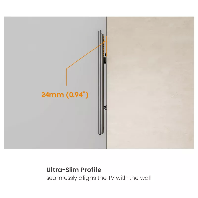 Equip 32-100 No Drilling TV Wall Mount Bracket, Single Arm, 75kg, Black